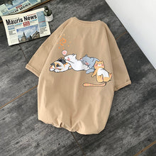 Load image into Gallery viewer, Kawaii Sleeping Cat T-shirt
