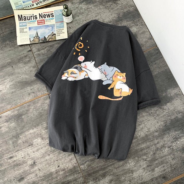 Kawaii Sleeping Cat T-shirt